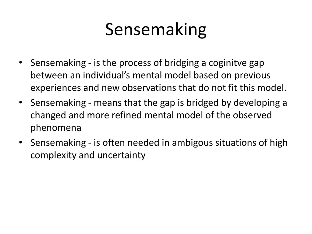 sensemaking