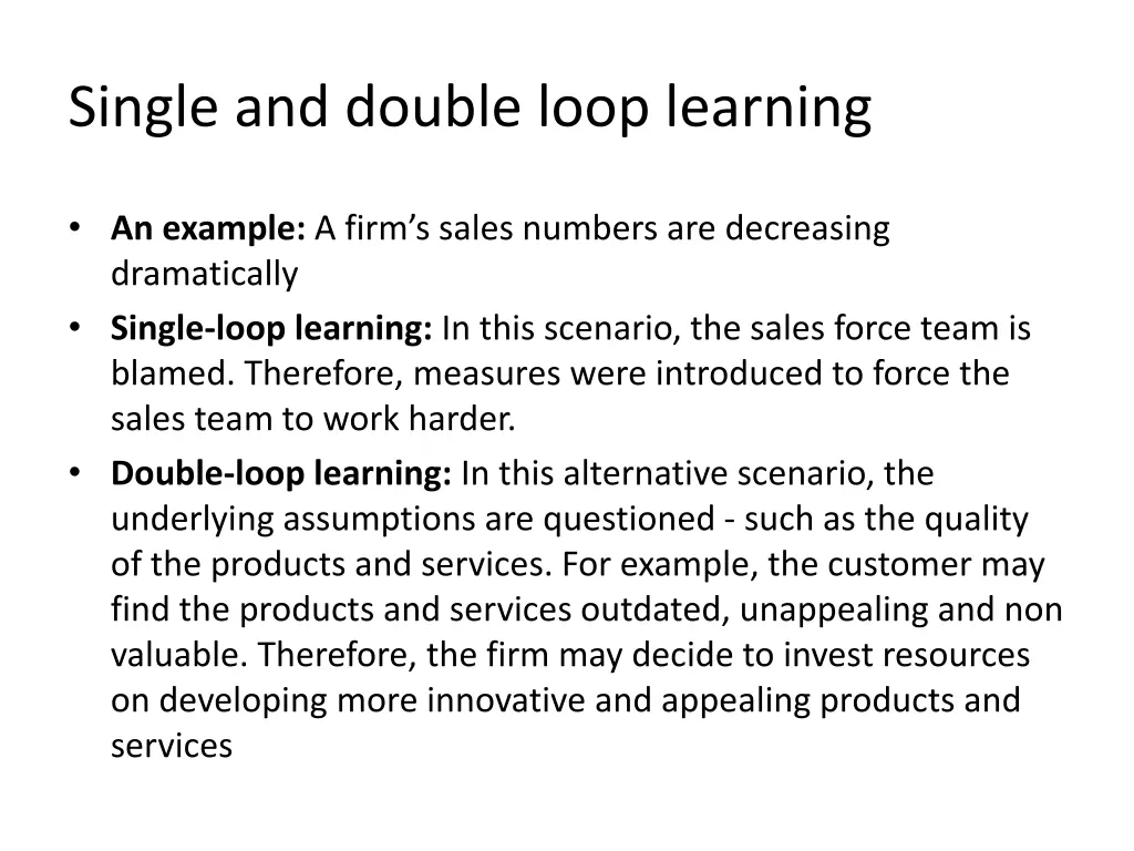 single and double loop learning 2