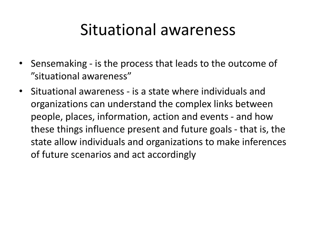 situational awareness