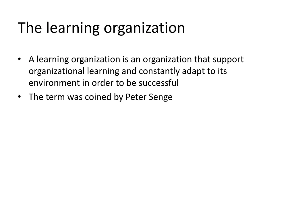 the learning organization