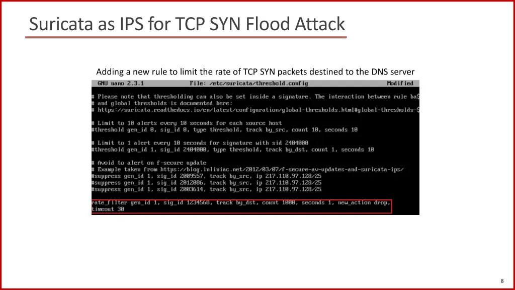 suricata as ips for tcp syn flood attack