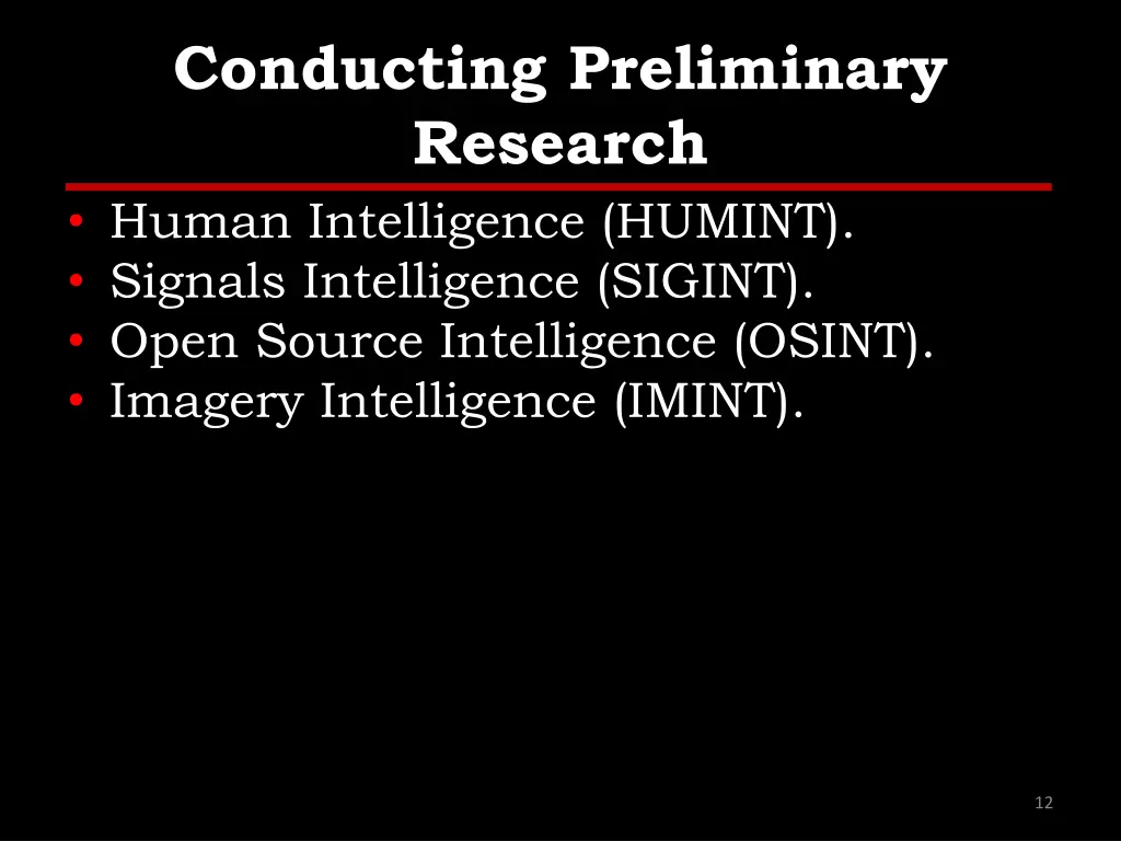 conducting preliminary research human