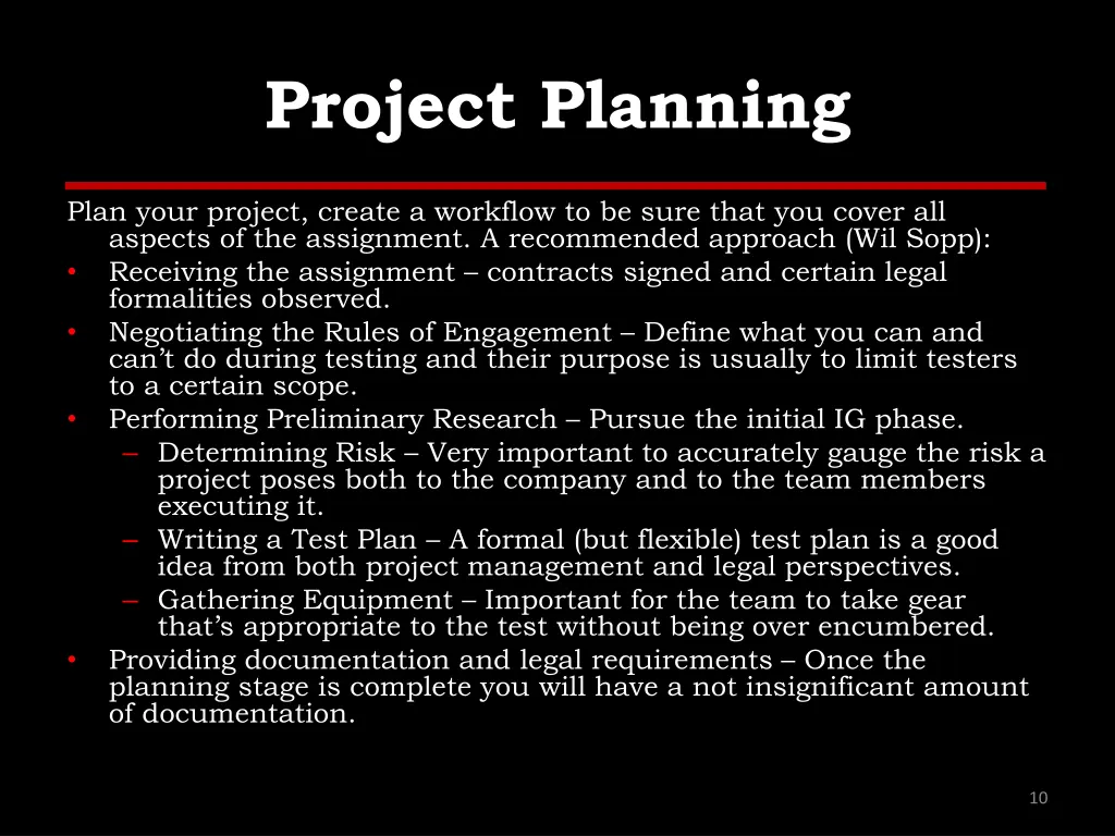 project planning
