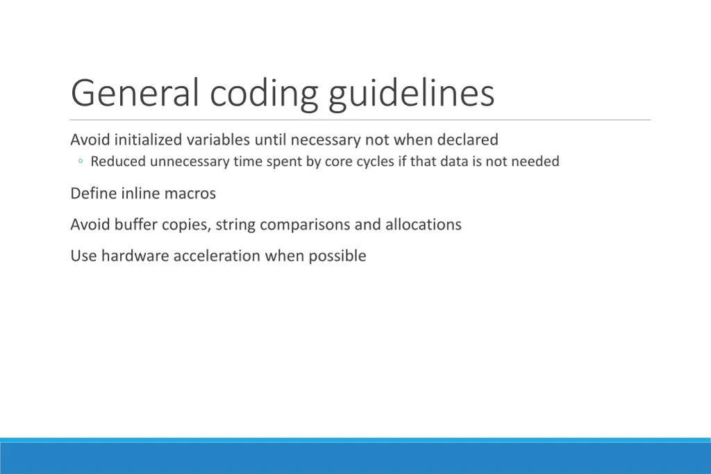 general coding guidelines