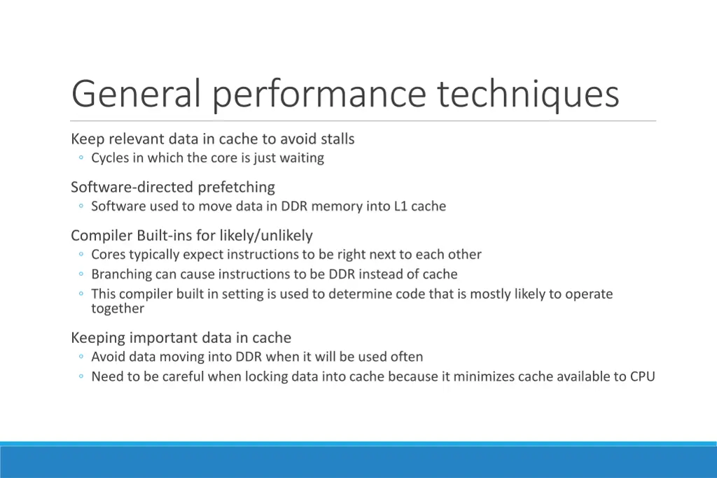general performance techniques