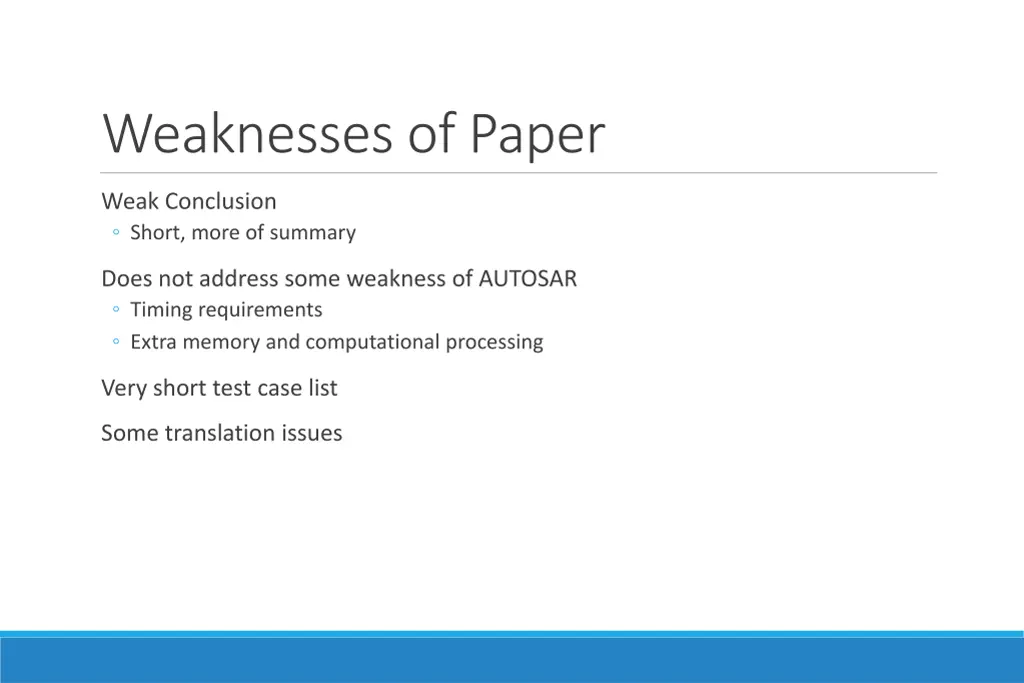 weaknesses of paper