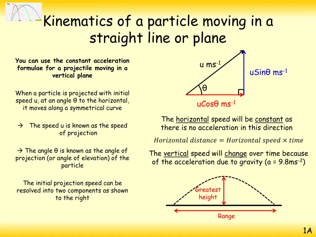 kinematics of a particle moving in a straight 1
