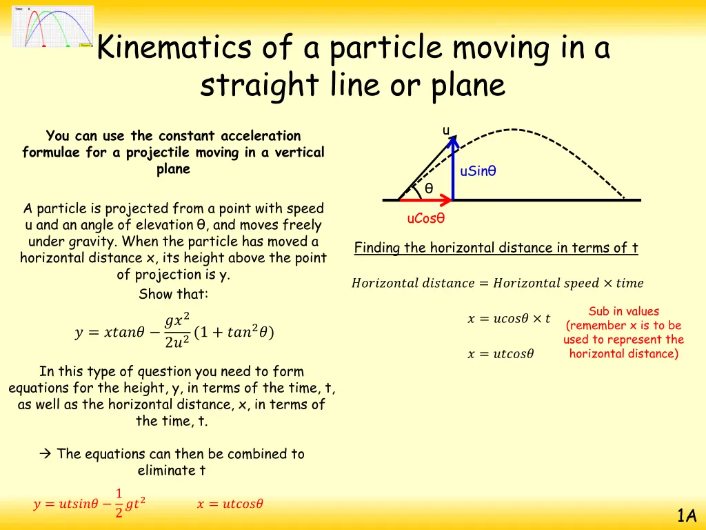 kinematics of a particle moving in a straight 13