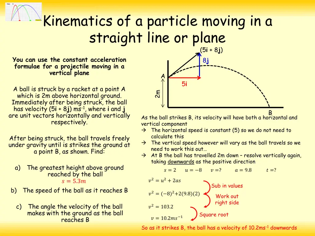 kinematics of a particle moving in a straight 18