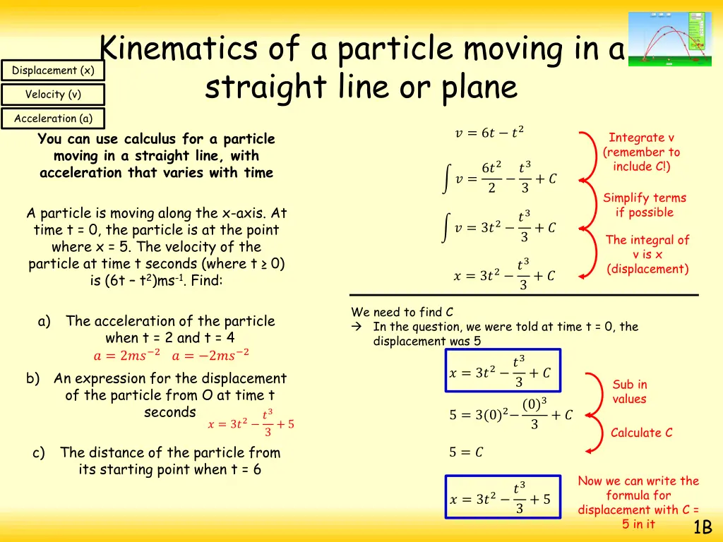 kinematics of a particle moving in a straight 26