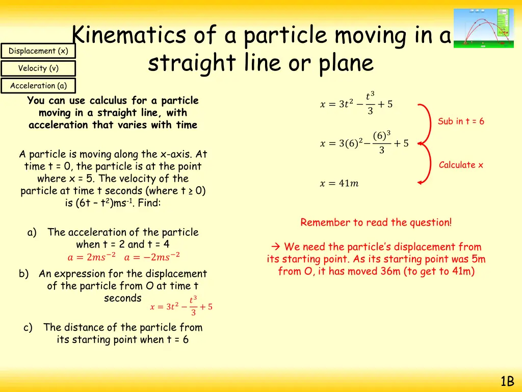 kinematics of a particle moving in a straight 27