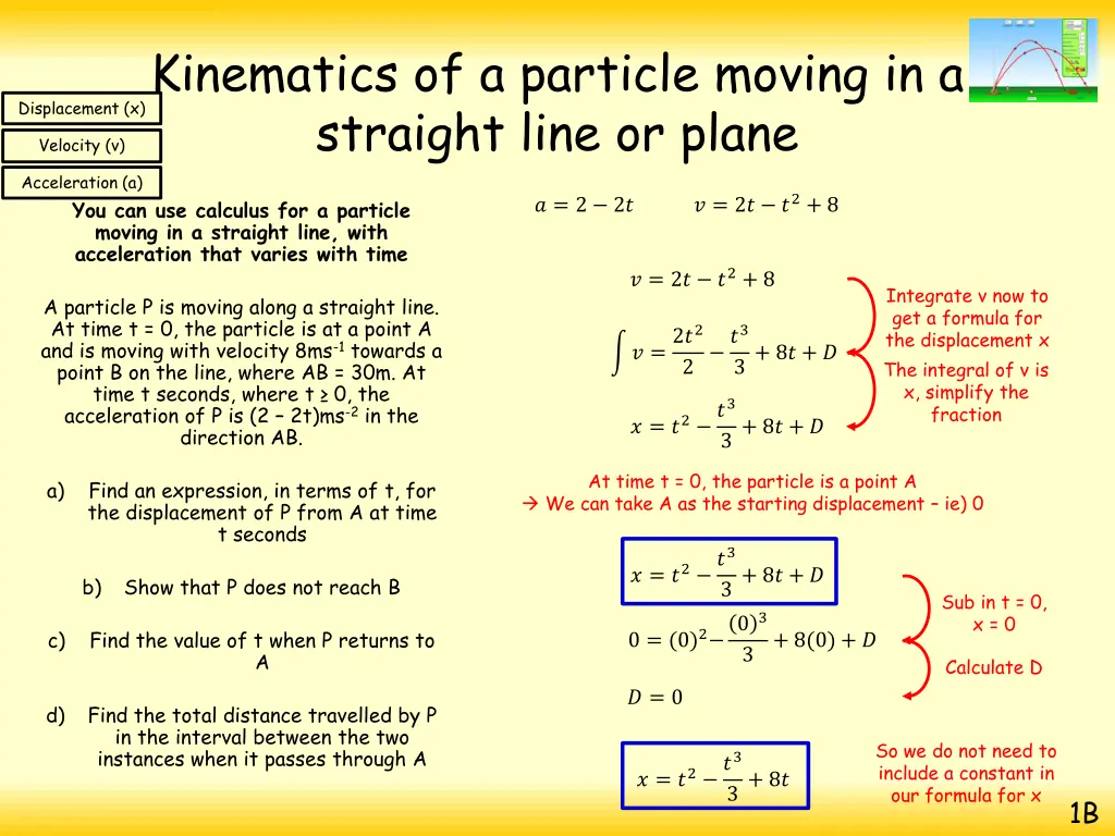 kinematics of a particle moving in a straight 29