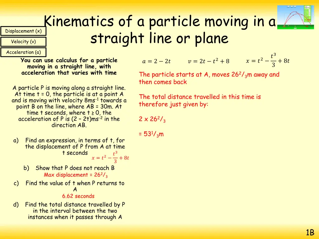 kinematics of a particle moving in a straight 32