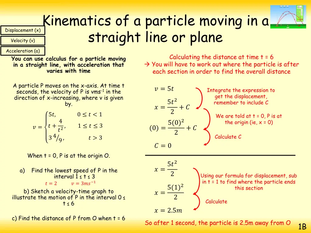 kinematics of a particle moving in a straight 38
