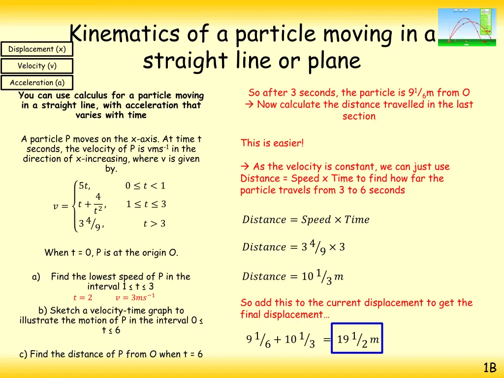 kinematics of a particle moving in a straight 40