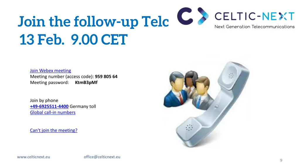 join the follow up telco 13 feb 9 00 cet