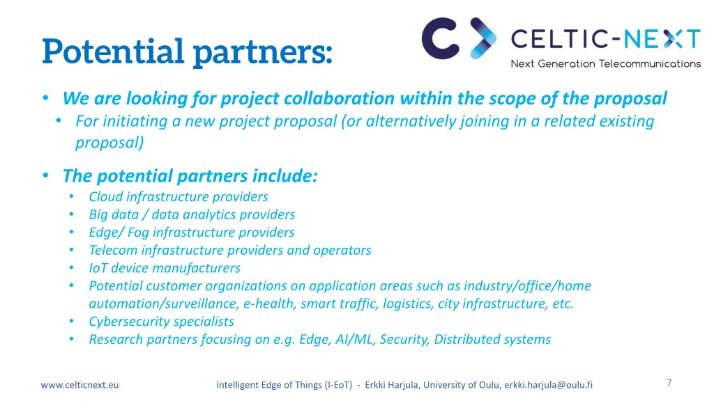 potential partners