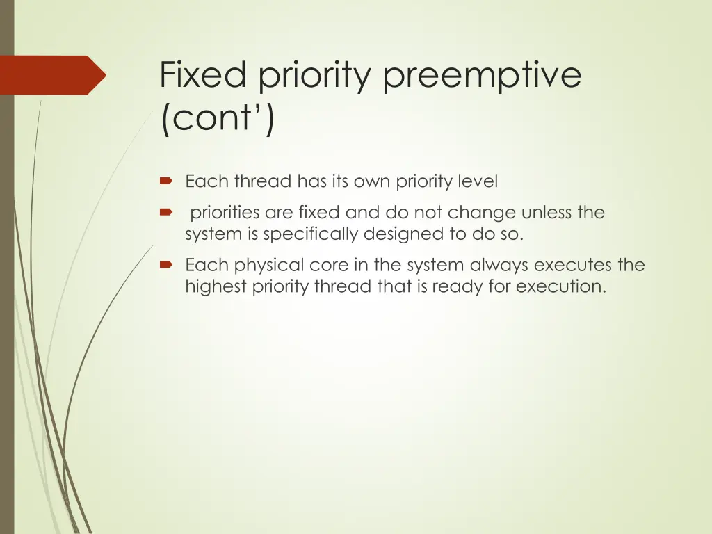 fixed priority preemptive cont