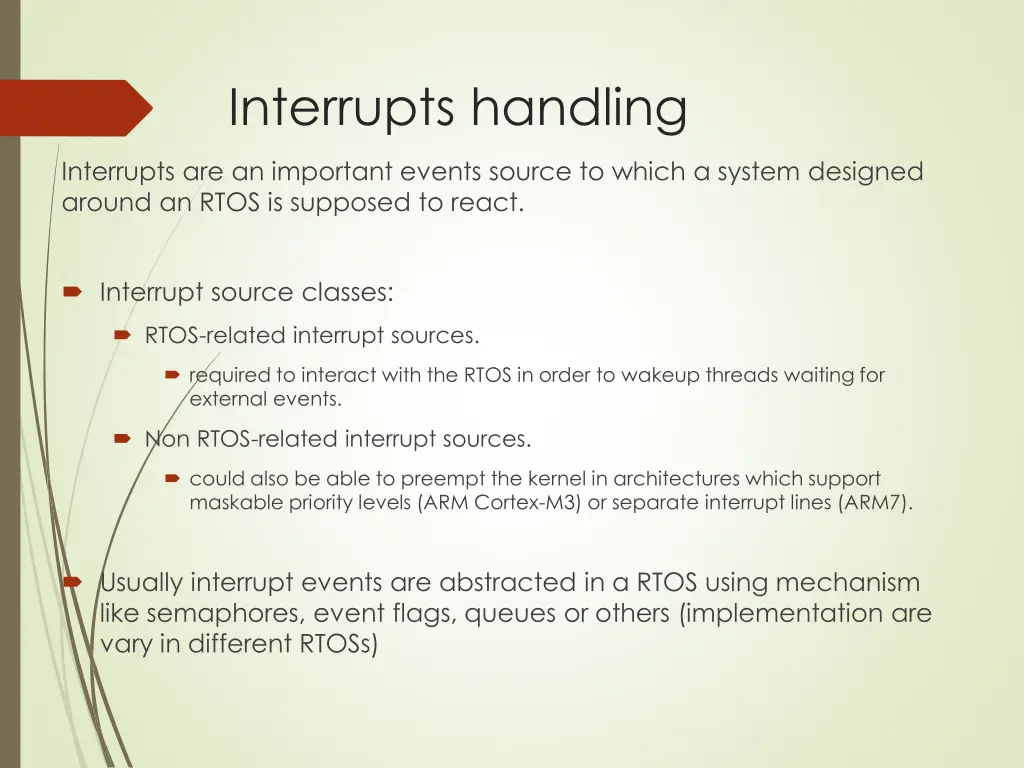 interrupts handling