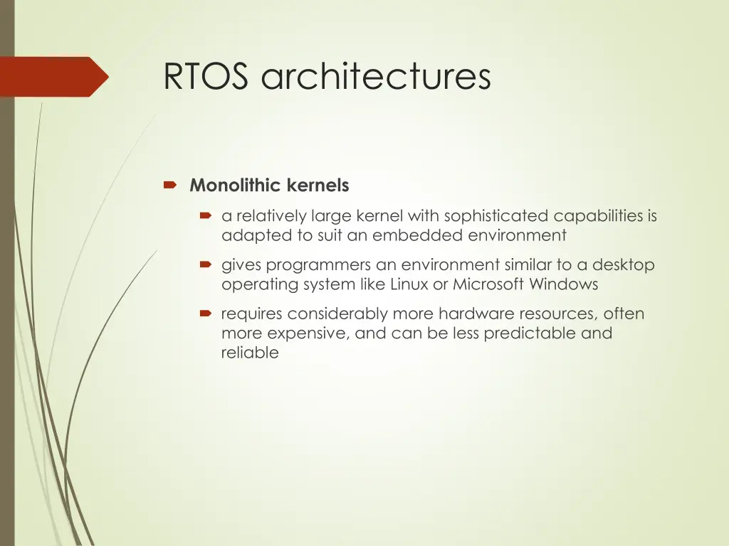 rtos architectures