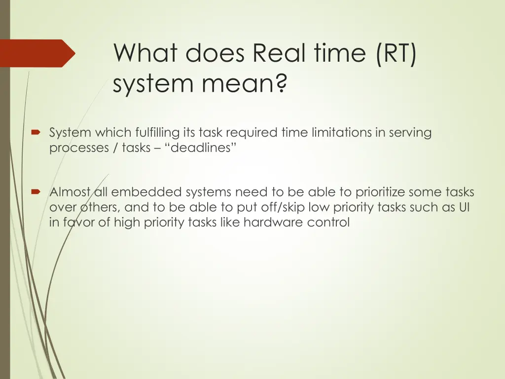 what does real time rt system mean