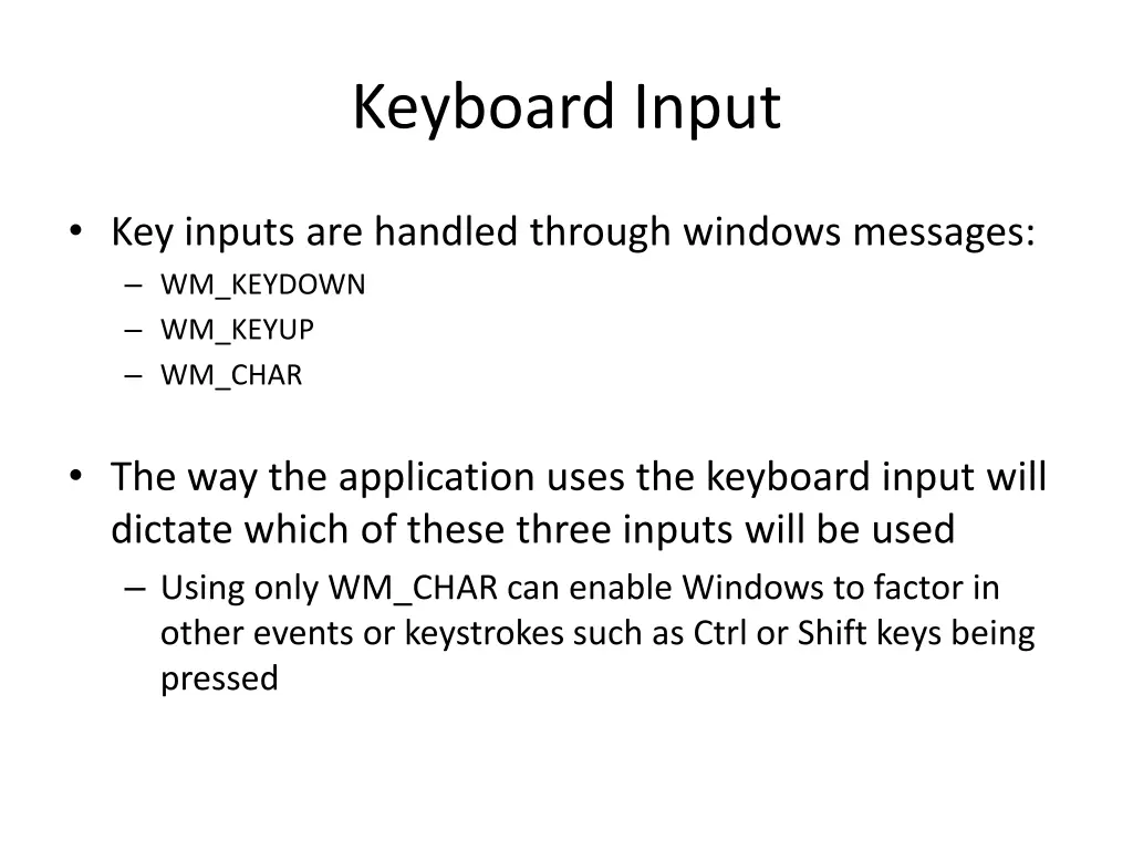 keyboard input