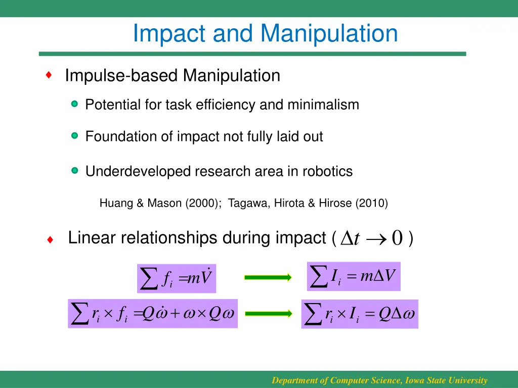 impact and manipulation