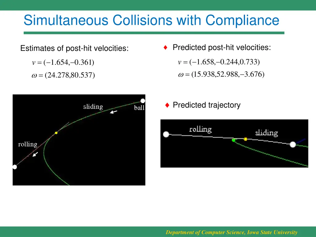 simultaneous collisions with compliance 1
