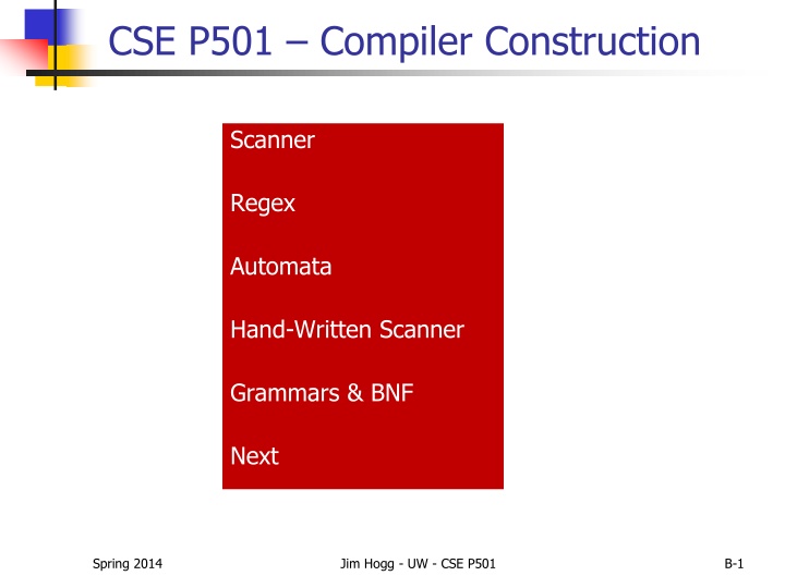 cse p501 compiler construction