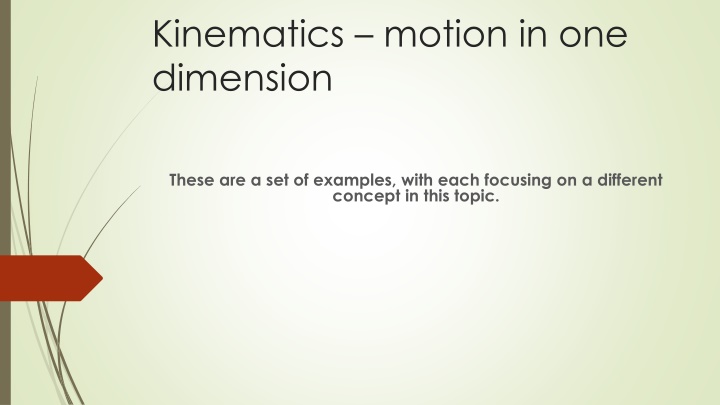 kinematics motion in one dimension
