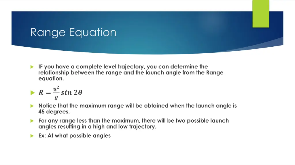 range equation