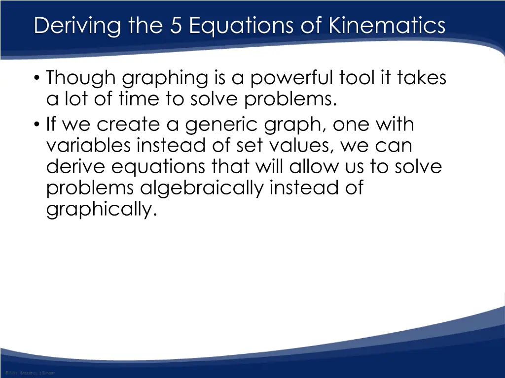 deriving the 5 equations of kinematics 1
