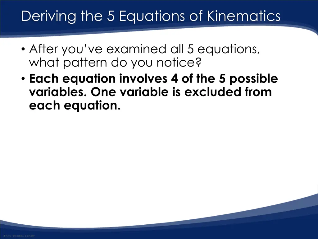 deriving the 5 equations of kinematics 6
