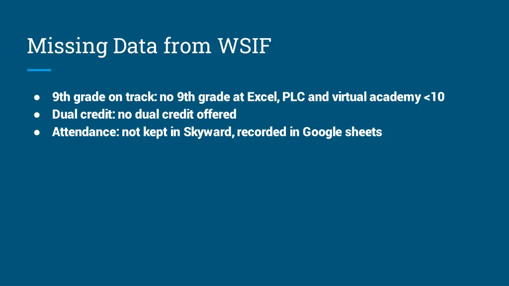 missing data from wsif