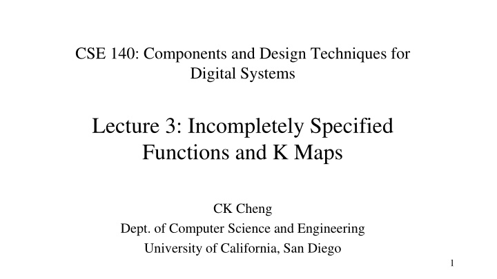cse 140 components and design techniques