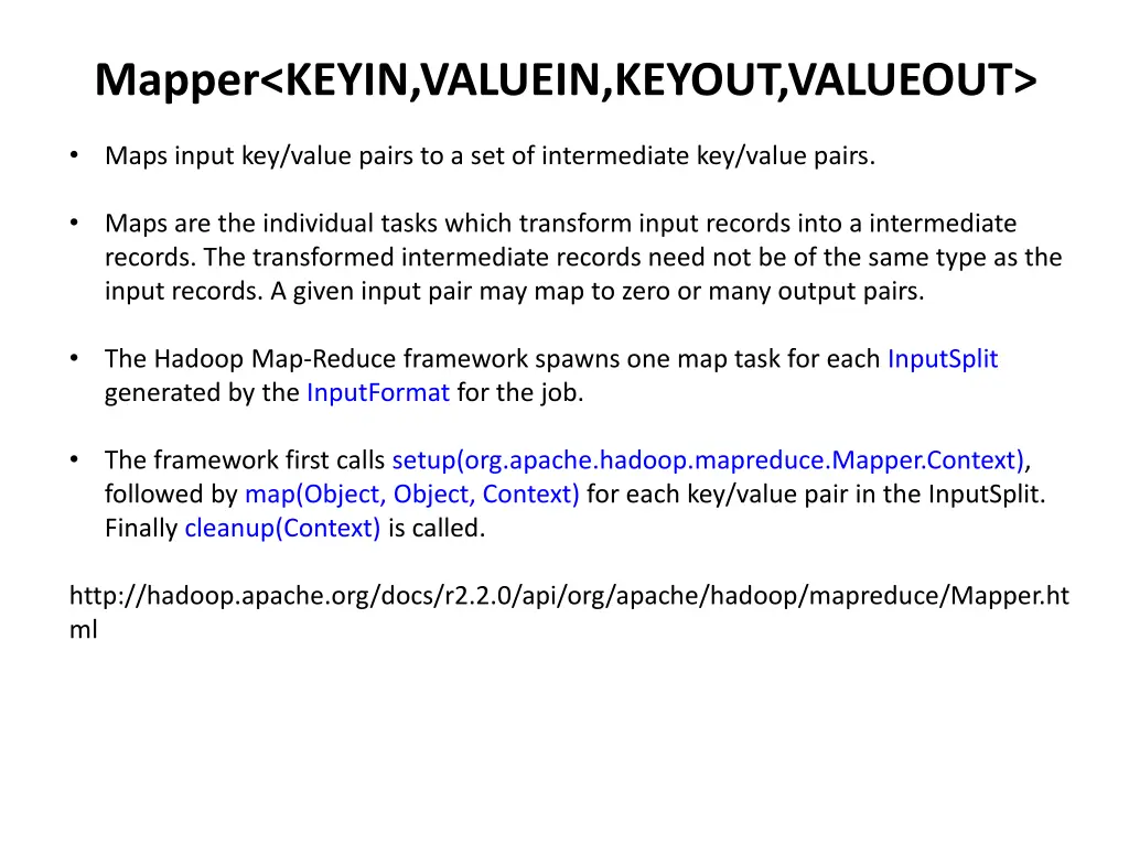 mapper keyin valuein keyout valueout