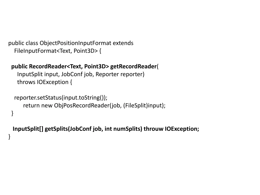 public class objectpositioninputformat extends