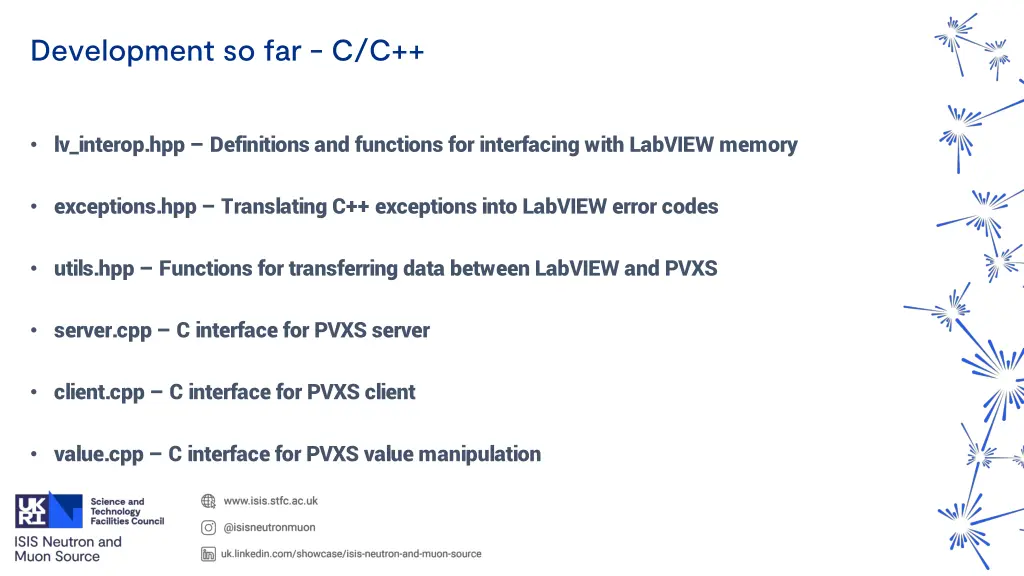 development so far c c