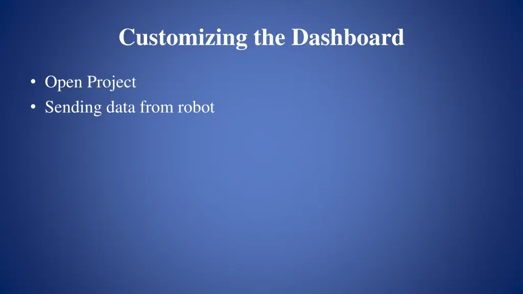 customizing the dashboard 2