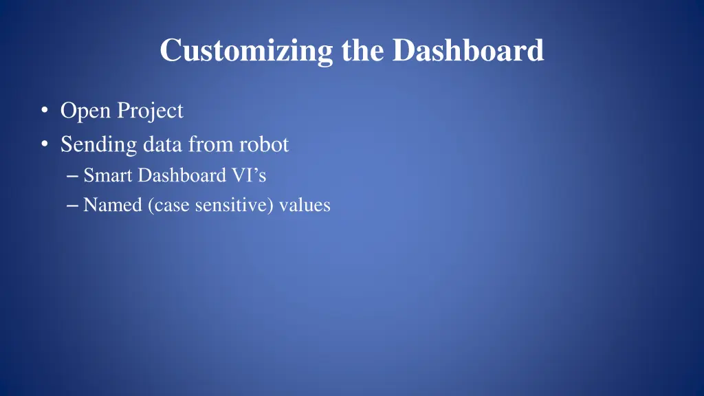 customizing the dashboard 3