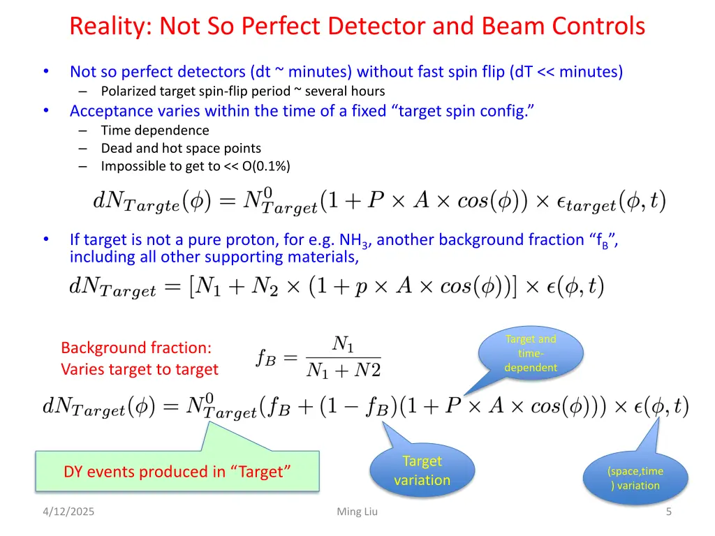 reality not so perfect detector and beam controls