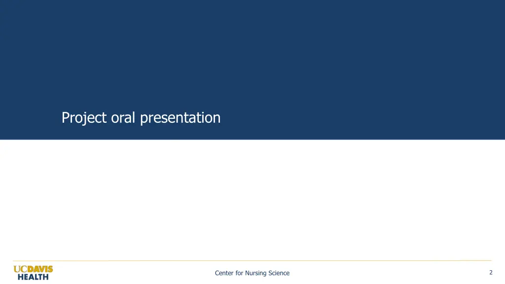 project oral presentation