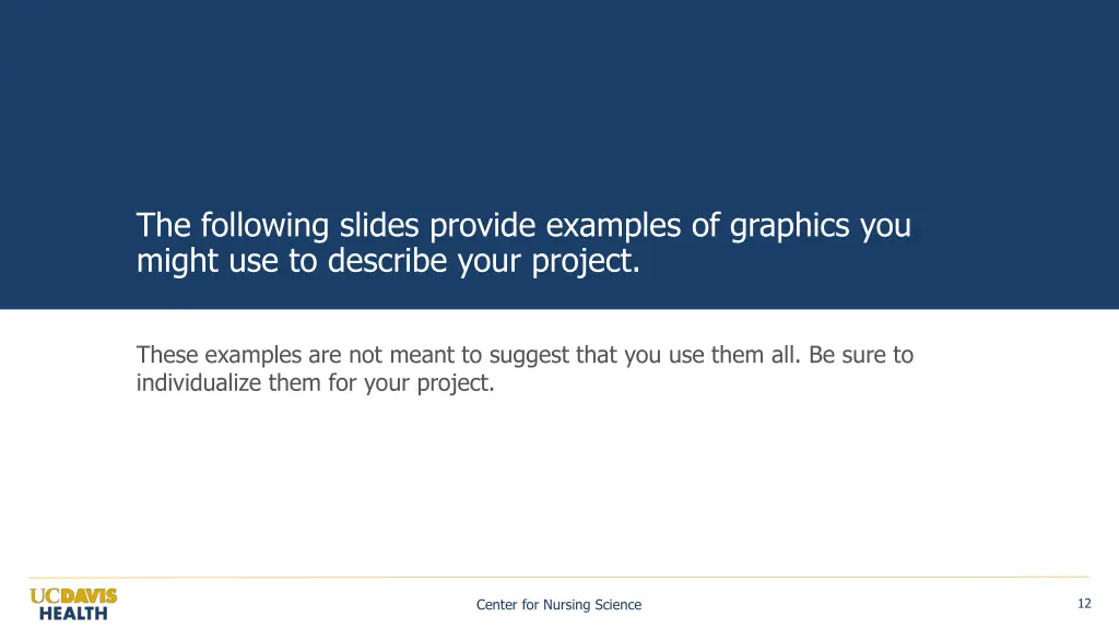 the following slides provide examples of graphics