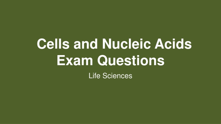 cells and nucleic acids exam questions life