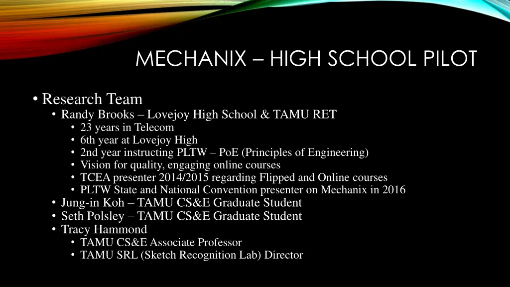 mechanix high school pilot