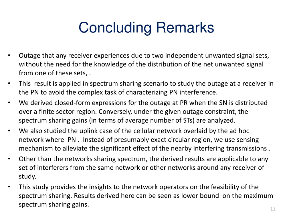 concluding remarks