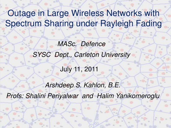 outage in large wireless networks with spectrum
