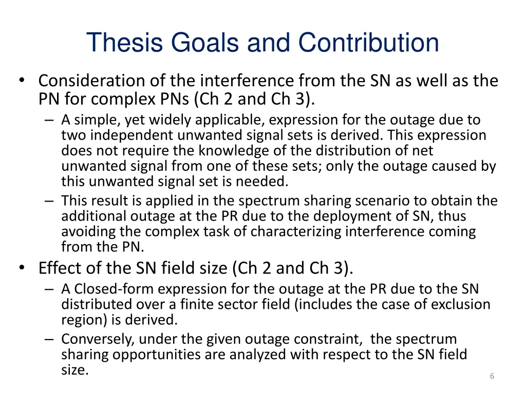 thesis goals and contribution