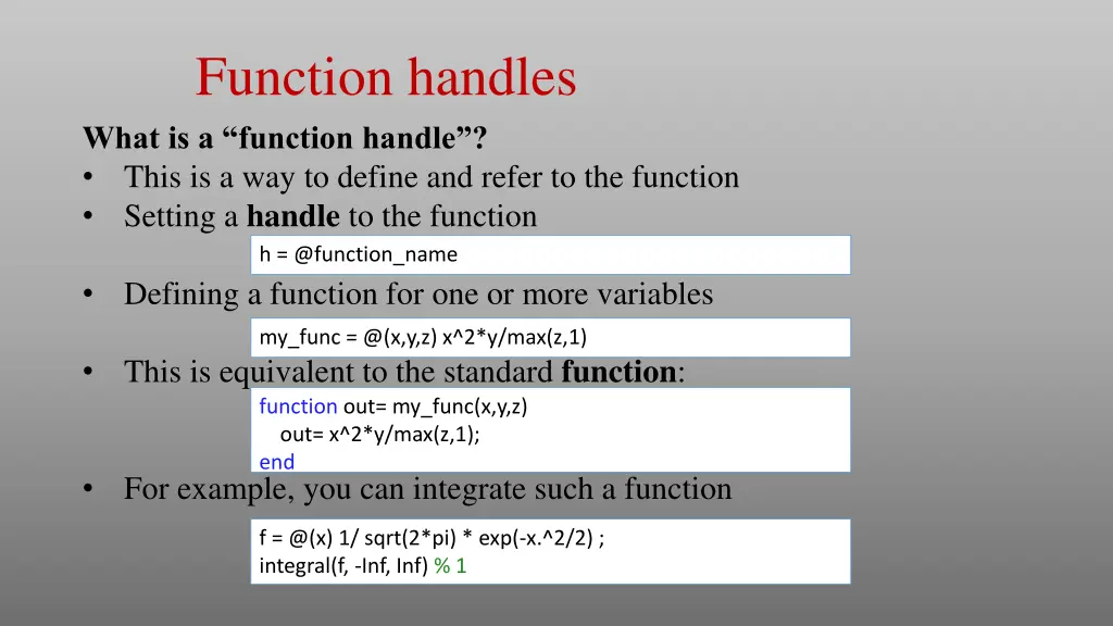 function handles what is a function handle this