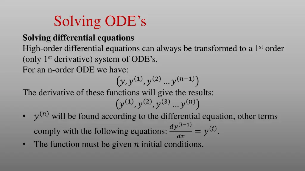 solving ode s solving differential equations high